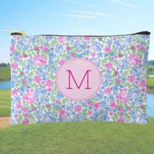 Pochette À Accessoires Dame Golfeuse Rose Bleu Prépa Personnalisé Initial