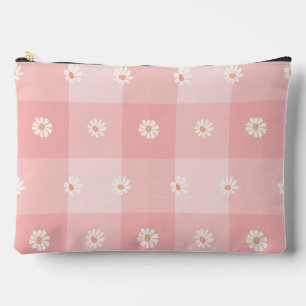 Pochette À Accessoires Damier Pêche et Marguerite