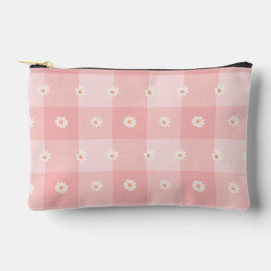 Pochette À Accessoires Damier Pêche Fleur de Marguerite