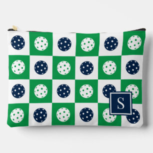 Pochette À Accessoires Damier Préparé de Pickleball - Vert & Nuit