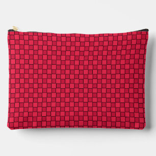 Pochette À Accessoires Damier Rouge Noir Grand