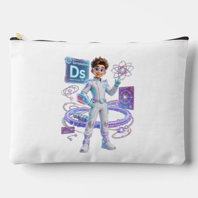 Pochette À Accessoires Darmstadtium (Ds) – Numéro atomique 110 | ATOMIVRA (Recto)