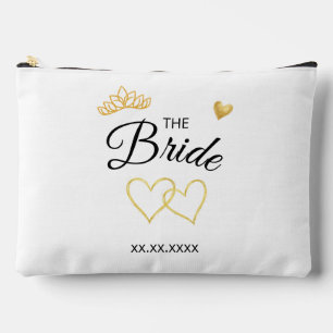 Pochette À Accessoires Date de mariage de la mariée Design élégant