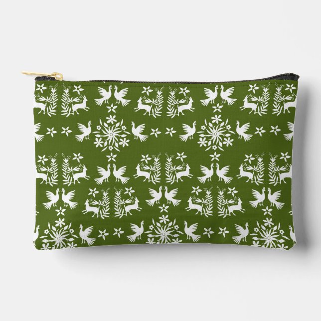 Pochette À Accessoires Décor mexicain Otomi (Recto)