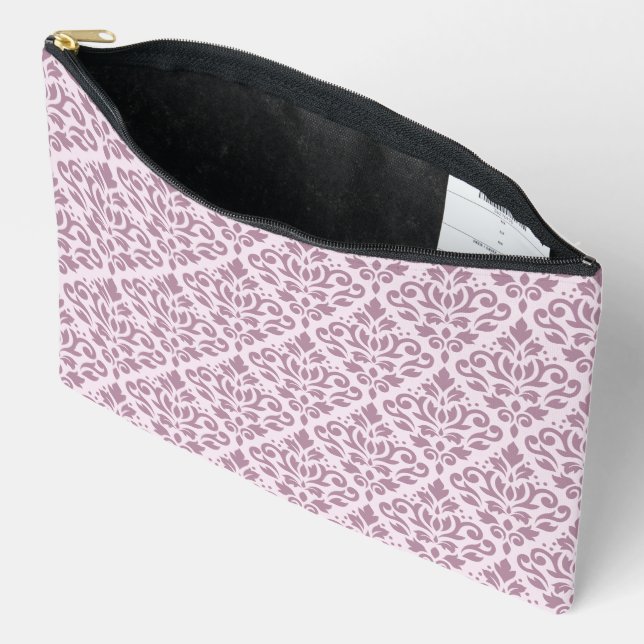 Pochette À Accessoires Défiler le motif Damas Mauve sur rose (Ouvrir)