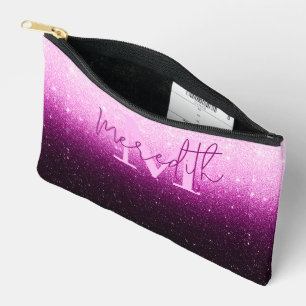Pochette À Accessoires Dégradé de paillettes rose personnalisé