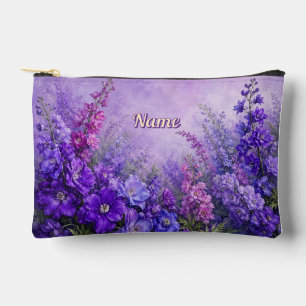 Pochette À Accessoires Delphinium fleur de naissance de juillet personnal
