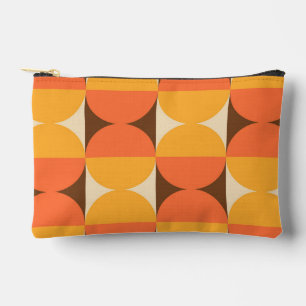 Pochette À Accessoires Demi-Carré géométrique rétro et Motif circulaire