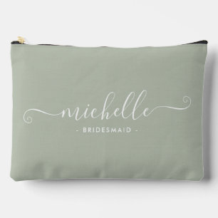Pochette À Accessoires Demoiselle d'honneur chic minimaliste dusty sage p
