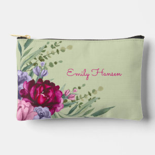 Pochette À Accessoires Demoiselle d'honneur de style floral personnalisé