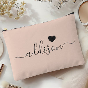 Pochette À Accessoires Demoiselle d'honneur Écriture Moderne Cœur Beige P