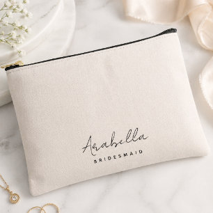 Pochette À Accessoires Demoiselle d'honneur   Écriture Moderne Minimalist