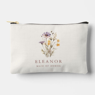 Pochette À Accessoires Demoiselle d'honneur Fleurs sauvages violettes Boh