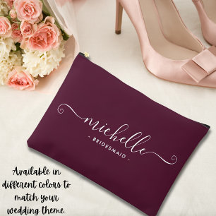 Pochette À Accessoires Demoiselle d'honneur minimaliste personnalisée à l