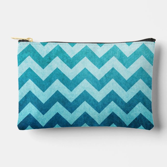 Pochette À Accessoires Denim Chevron par Shirley Taylor (Recto)