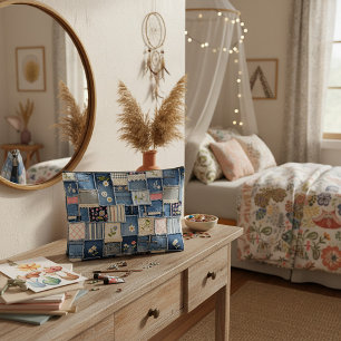 Pochette À Accessoires Denim Patchwork