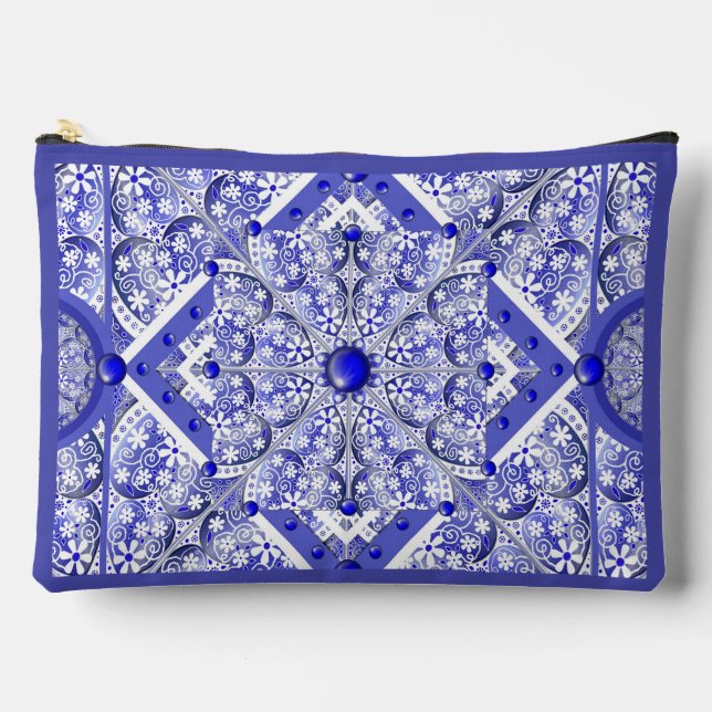 Pochette À Accessoires Dentelle en céramique Bleu de Grèce (Recto)