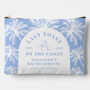 Pochette À Accessoires Dernier Toast sur la Côte Plage Bachelorette Bleue