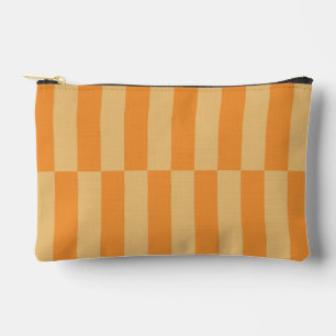Pochette À Accessoires Design à rayures mandarine et wheatberry