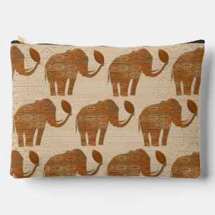 Pochette À Accessoires Design d'art tribal des éléphants