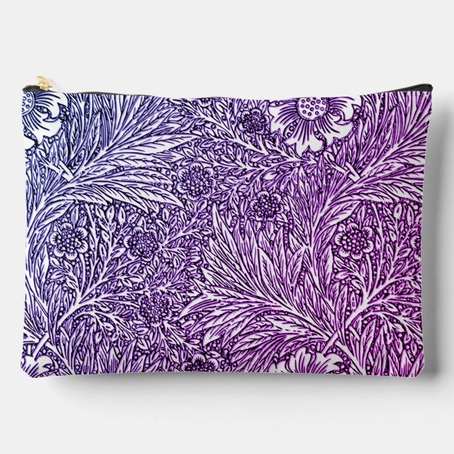 Pochette À Accessoires Design floral complexe dans les tons violets et bl (Recto)