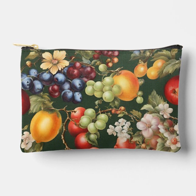 Pochette À Accessoires Design italien élégant avec Fruits et Fleurs (Recto)