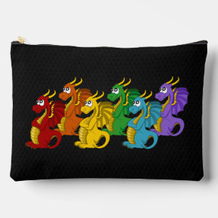 Pochette À Accessoires Dessin animé de dragons colorés arc-en-ciel