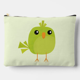 Pochette À Accessoires Dessin animé d'oiseau vert mignon