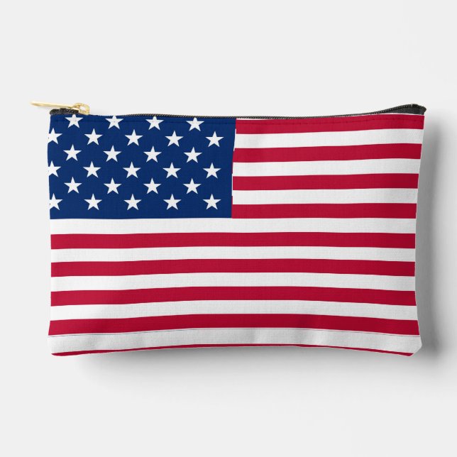 Pochette À Accessoires Dessin de fierté du drapeau américain USA (Recto)