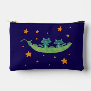 Pochette À Accessoires Deux ratons laveurs dans une cosse de pois   Art f
