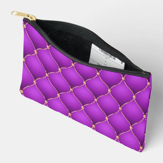 Pochette À Accessoires Diamant d'or violet violet violet oignon Tufé (Ouvrir)