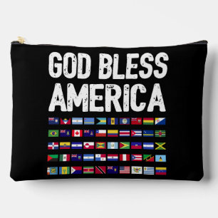 Pochette À Accessoires Dieu Bénisse l'Amérique Fierté Latino Tous les Pay