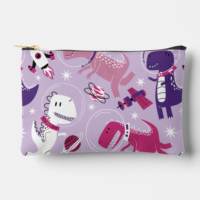 Pochette À Accessoires Dinosaures de l'espace, Dinosaures mignons, Étoile (Recto)