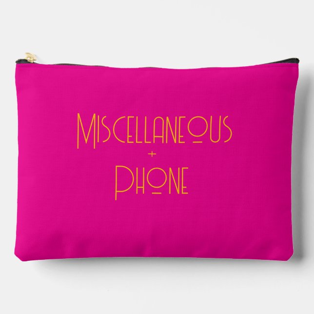 Pochette À Accessoires Divers + Téléphone Rose chaud (Recto)