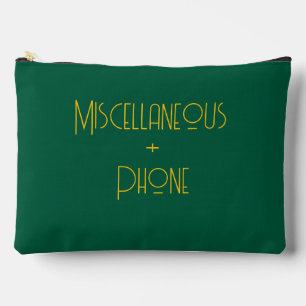 Pochette À Accessoires Divers + Vert téléphone