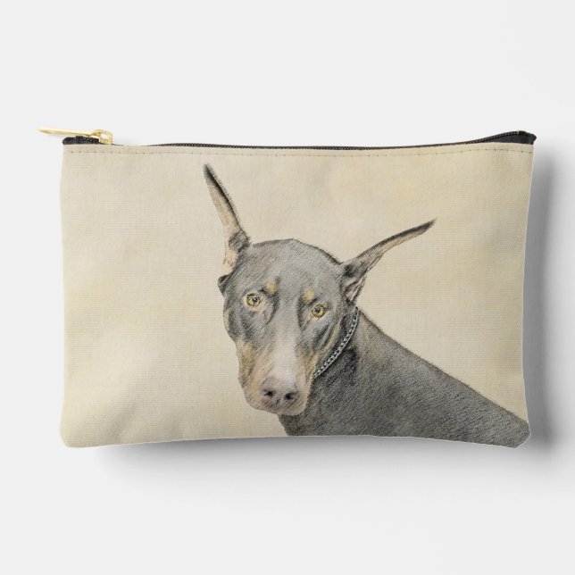 Pochette À Accessoires Doberman Pinscher Peinture Dobie Craché Chien Art (Recto)