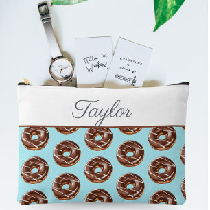 Pochette À Accessoires Donut Sweet Sprinkings Motif Nom personnalisé