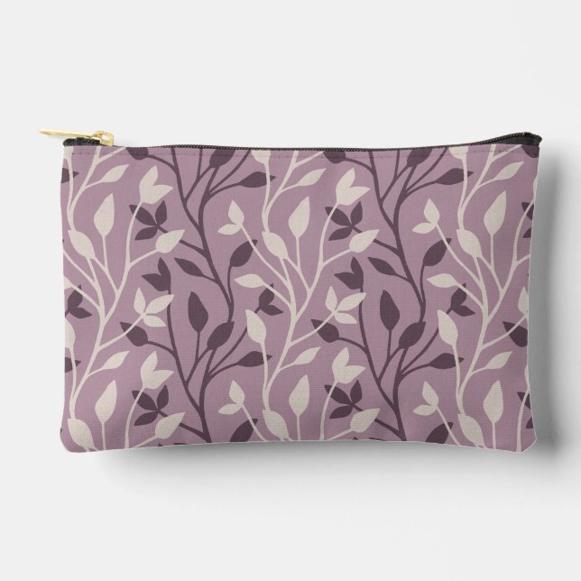 Pochette À Accessoires Douce feuille de mauve botanique Élégant Chic (Recto)