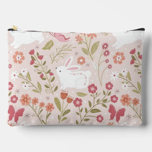 Pochette À Accessoires Douce Lapin Cottagecore et Botaniques