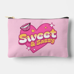 Pochette À Accessoires Doux et Sassy Rétro Cœur