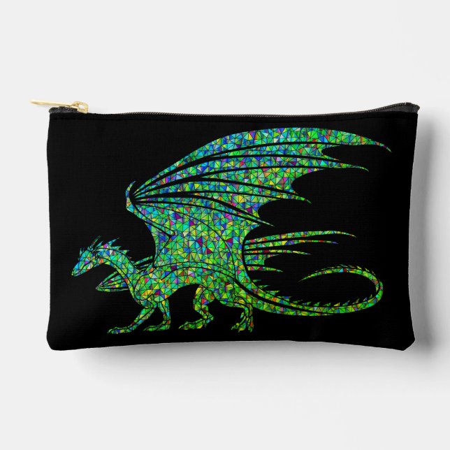 Pochette À Accessoires Dragon Mosaïque Vert Incroyable (Recto)