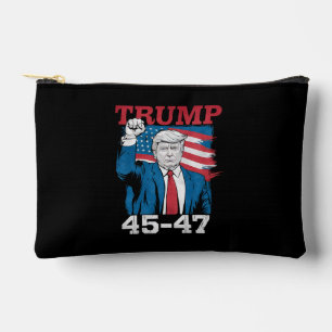 Pochette À Accessoires Drapeau américain Trump 45 47 Vintage Rétro USA
