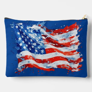 Pochette À Accessoires Drapeau américain USA Aquarelle 4 juillet