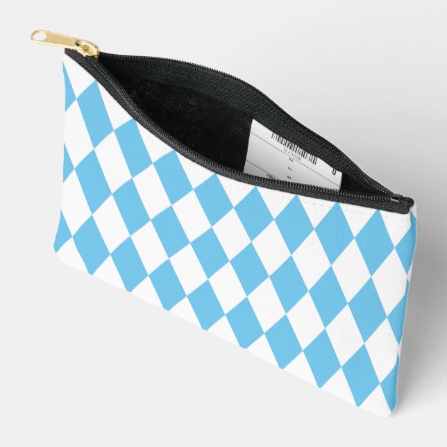 Pochette À Accessoires Drapeau bleu et blanc Bavière Rhombus Motif (Ouvrir)