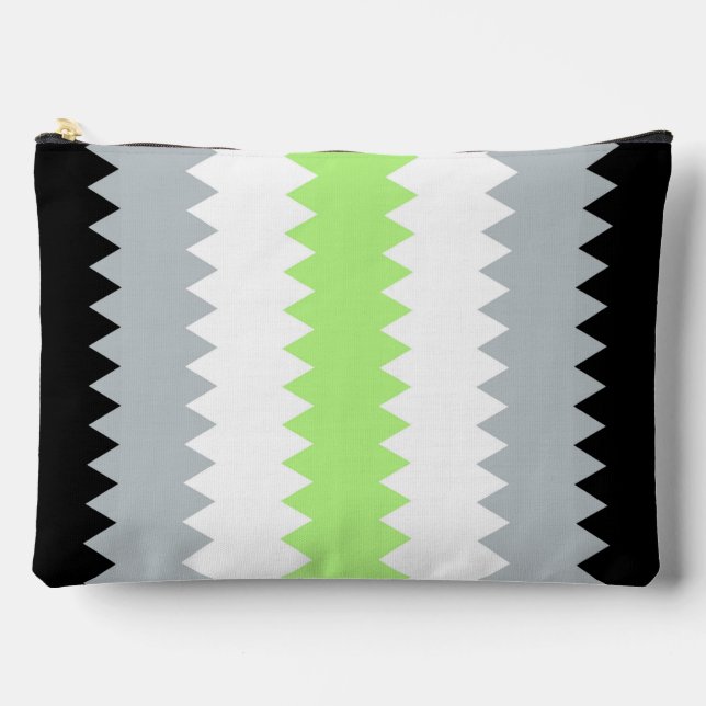 Pochette À Accessoires Drapeau de fierté Agender Abstrait Groovy Boho Zig (Recto)