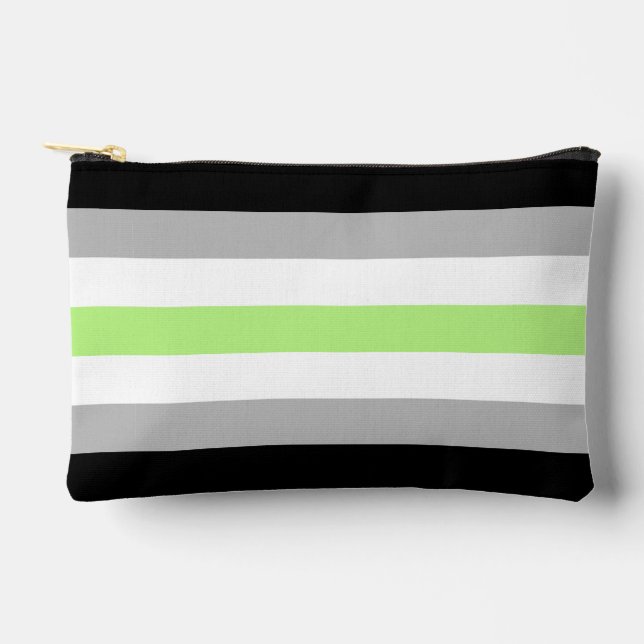 Pochette À Accessoires Drapeau de fierté agender – Identité agender LGBTQ (Recto)