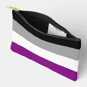 Pochette À Accessoires Drapeau de fierté asexué de SlipperyJoe mettant l'