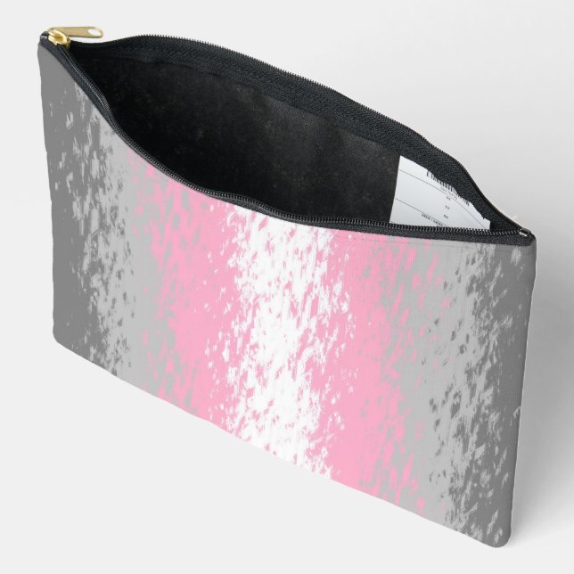 Pochette À Accessoires Drapeau de fierté demifille abstrait granuleux bru (Ouvrir)