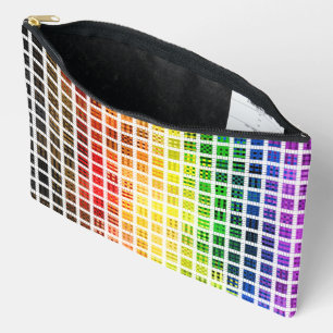 Pochette À Accessoires Drapeau de fierté gay arc-en-ciel coloré à carreau