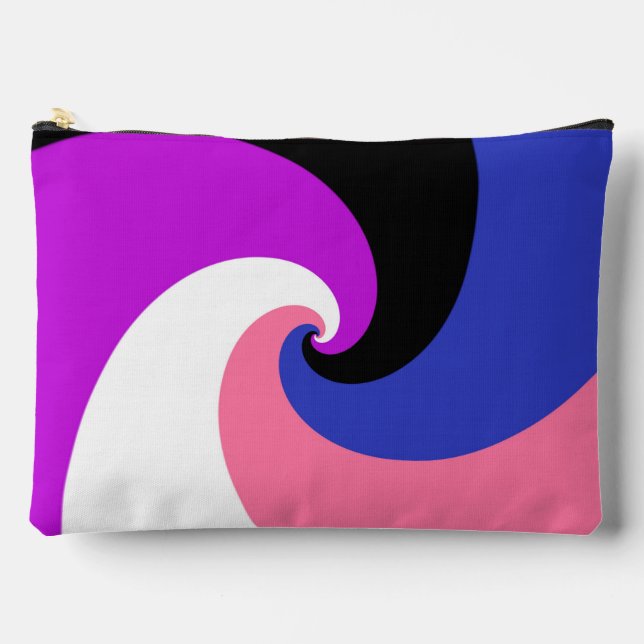 Pochette À Accessoires Drapeau de fierté genderfluid abstrait en spirale  (Recto)